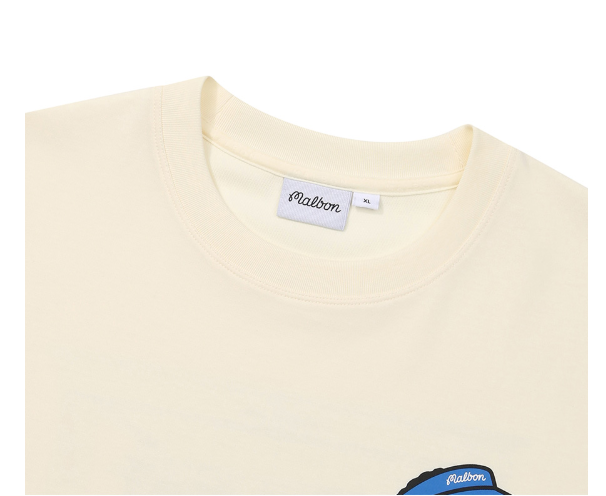 Malbon Dosan 645-1 Tシャツ ベージュ 襟詳細