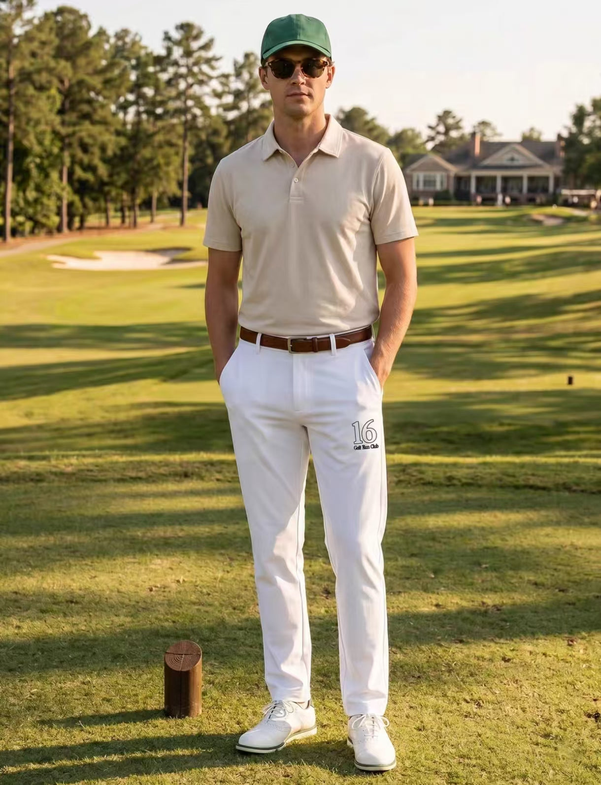 Devereux Golf メンズ ホワイト ストレッチ 通気性 ゴルフパンツ（ホワイト）の商品画像