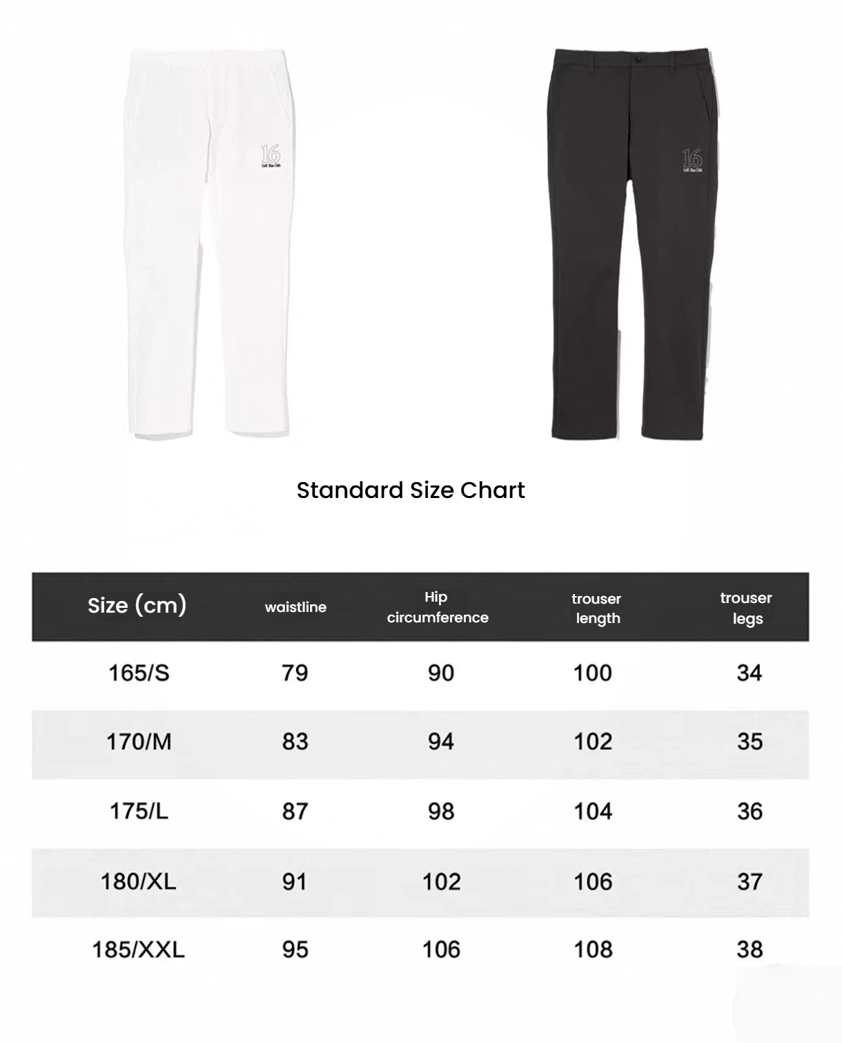Devereux Golf メンズ ホワイト ストレッチ 通気性 ゴルフパンツのサイズ表
