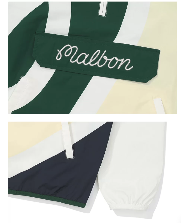 Malbon women's golf jacket logo and sleeve detail