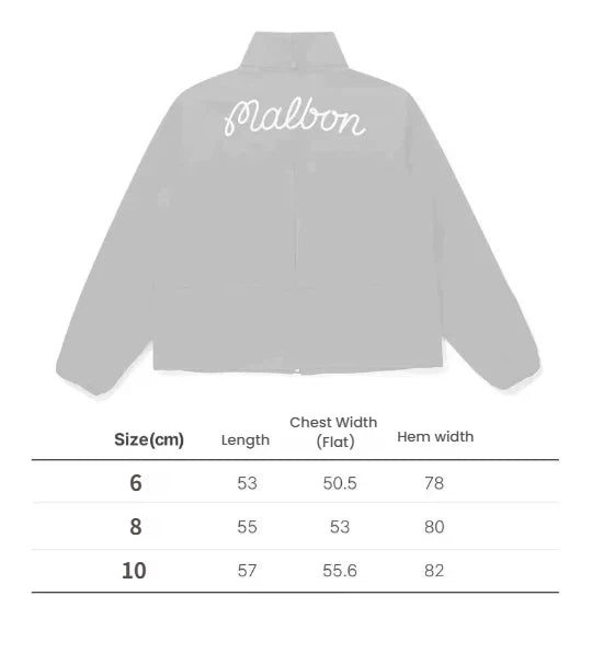 Malbon Women Golf Windbreaker Jacket Zip Hooded 2026 Beige size chart
