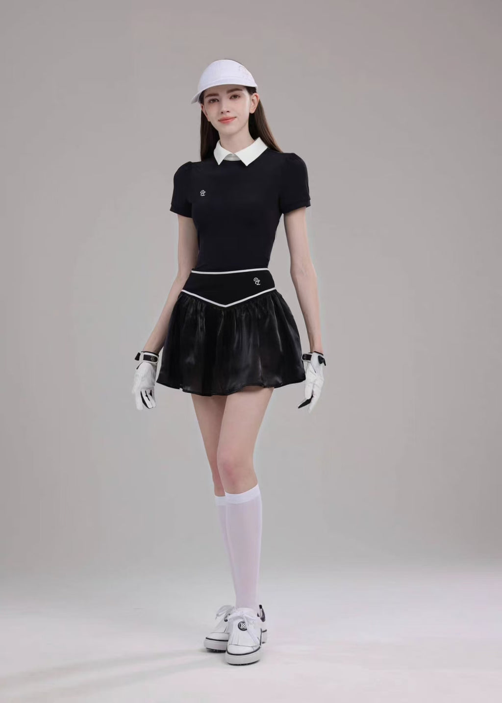 Women’s Breathable Quick-Dry Golf Tennis Shirt Skirt Set - product view