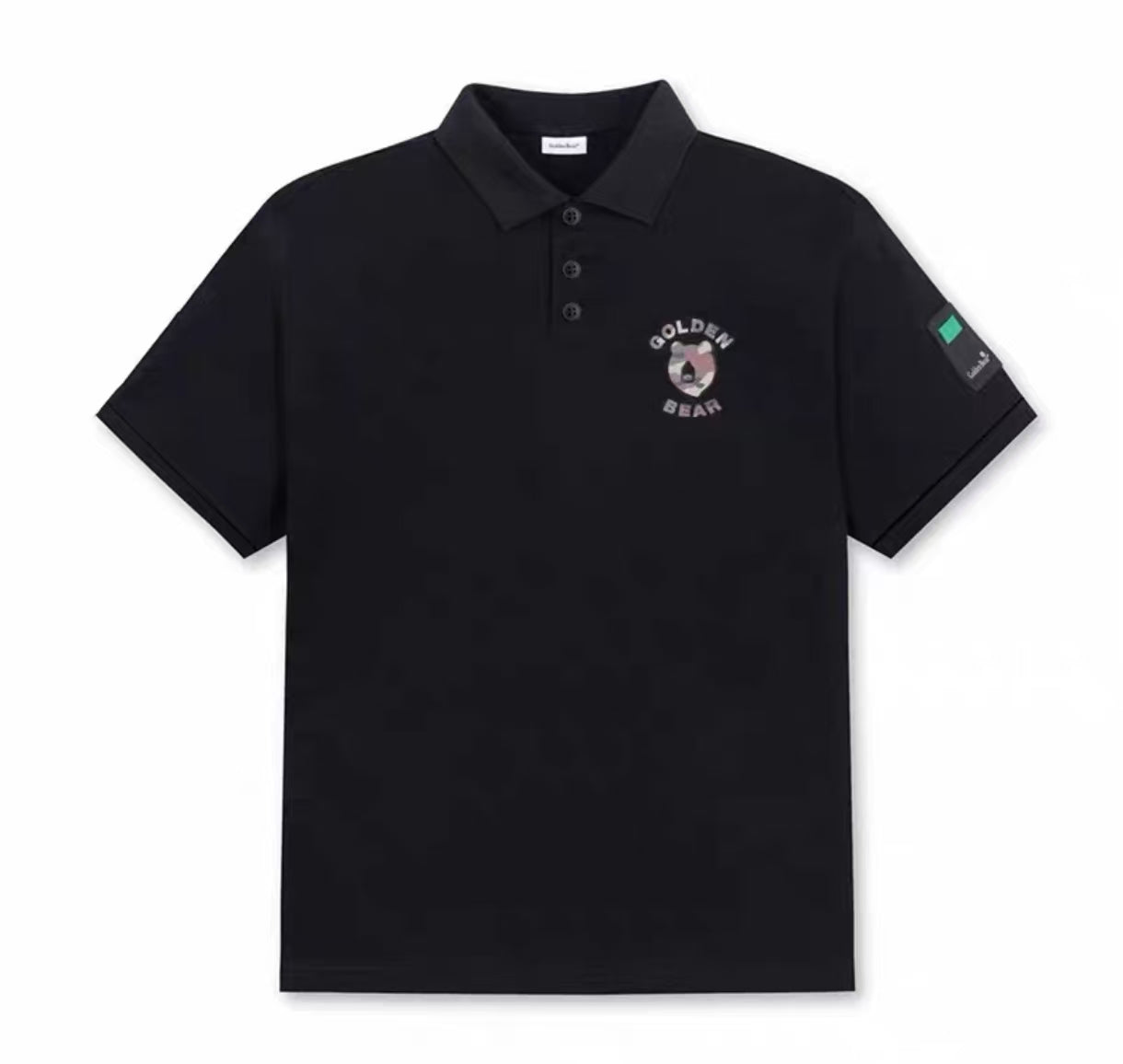 Golden Bear ユニセックス グラフィック カラー付き ゴルフポロ ブラック 商品正面