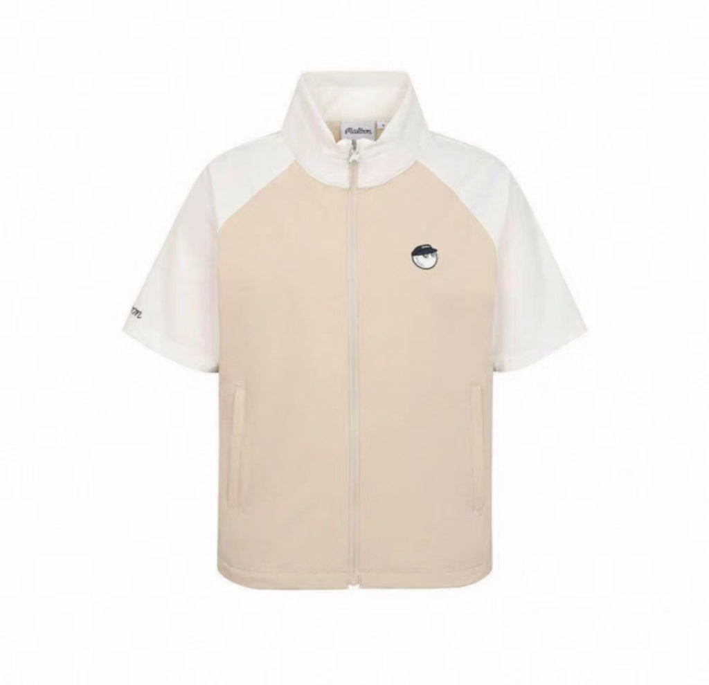 Malbon Golf Women’s Quick-Dry Stand 襟 スポーツトップ ホワイト 正面画像