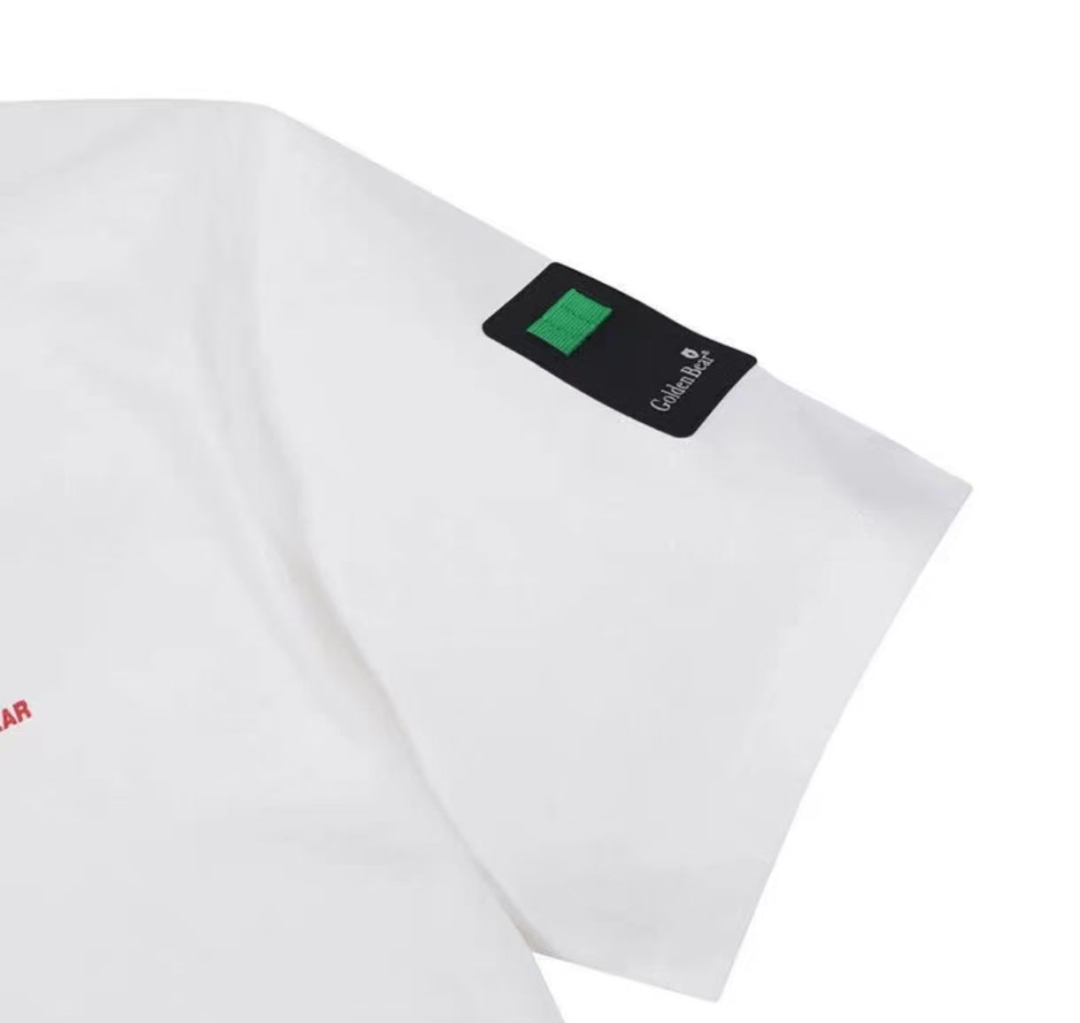 Golden Bear 100%コットン グラフィック ゴルフTシャツ ホワイト 袖のディテール