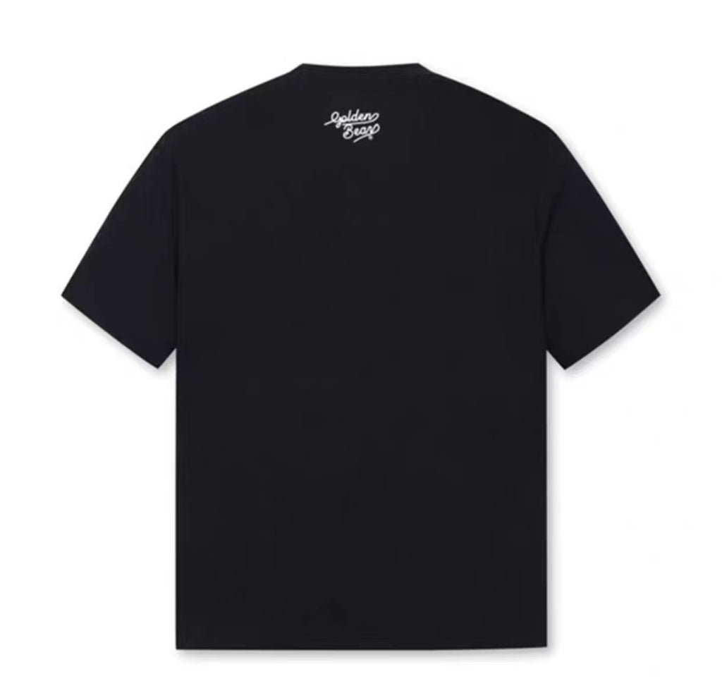 Golden Bear ユニセックス プレミアム 刺繍 ゴルフTシャツ ブラック 商品背面