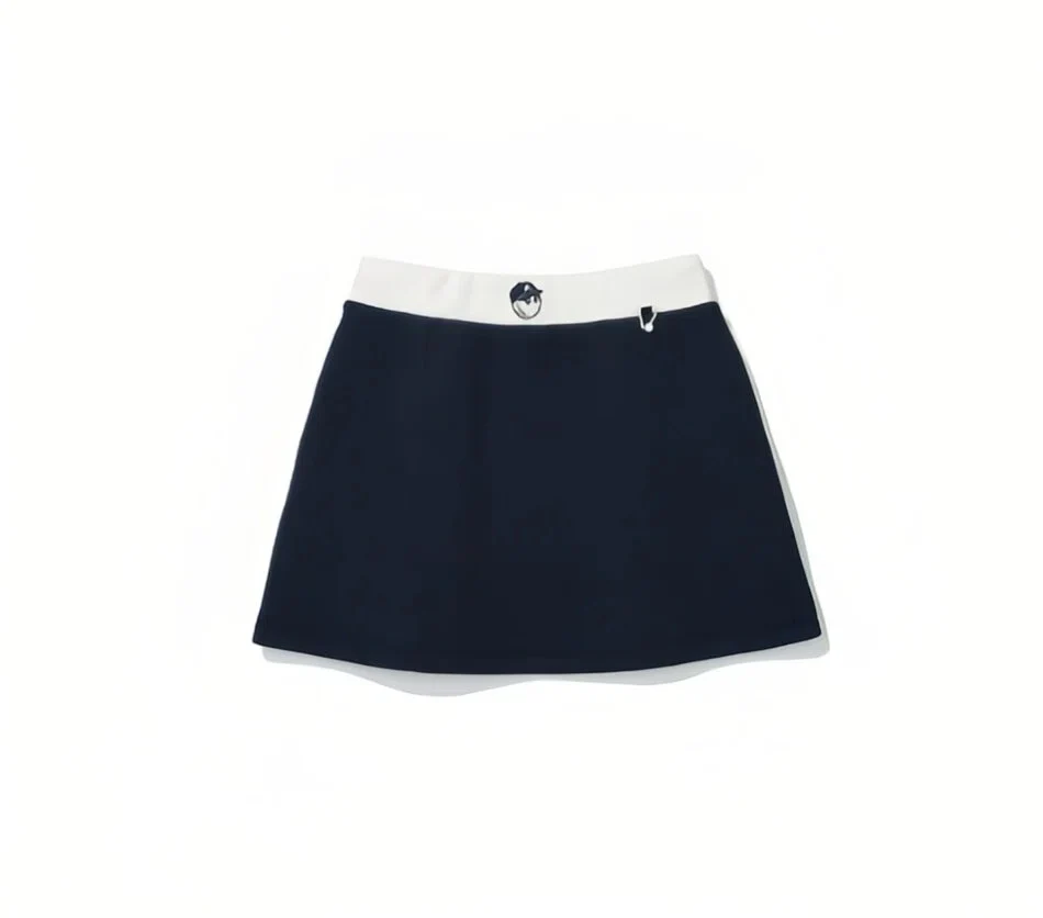 Malbon Women's Golf Skort - Autumn Winter Sport Skirt Dark Blue back view