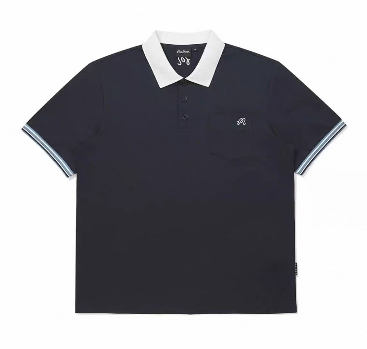 Malbon Golf メンズ アスレチック ポロシャツ（ネイビーブルー） 正面