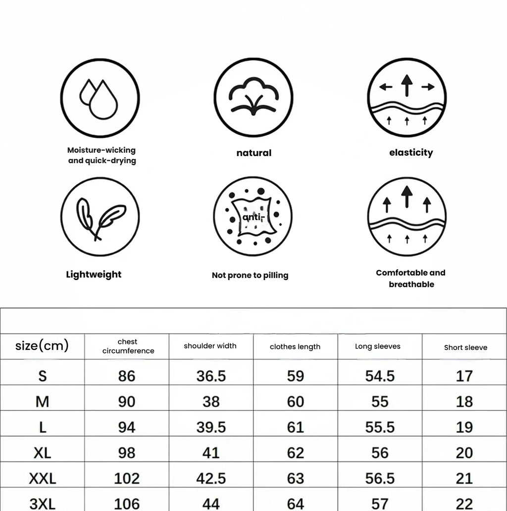Women’s Summer Ice Silk Breathable Quick-Dry Polo Shirt size chart
