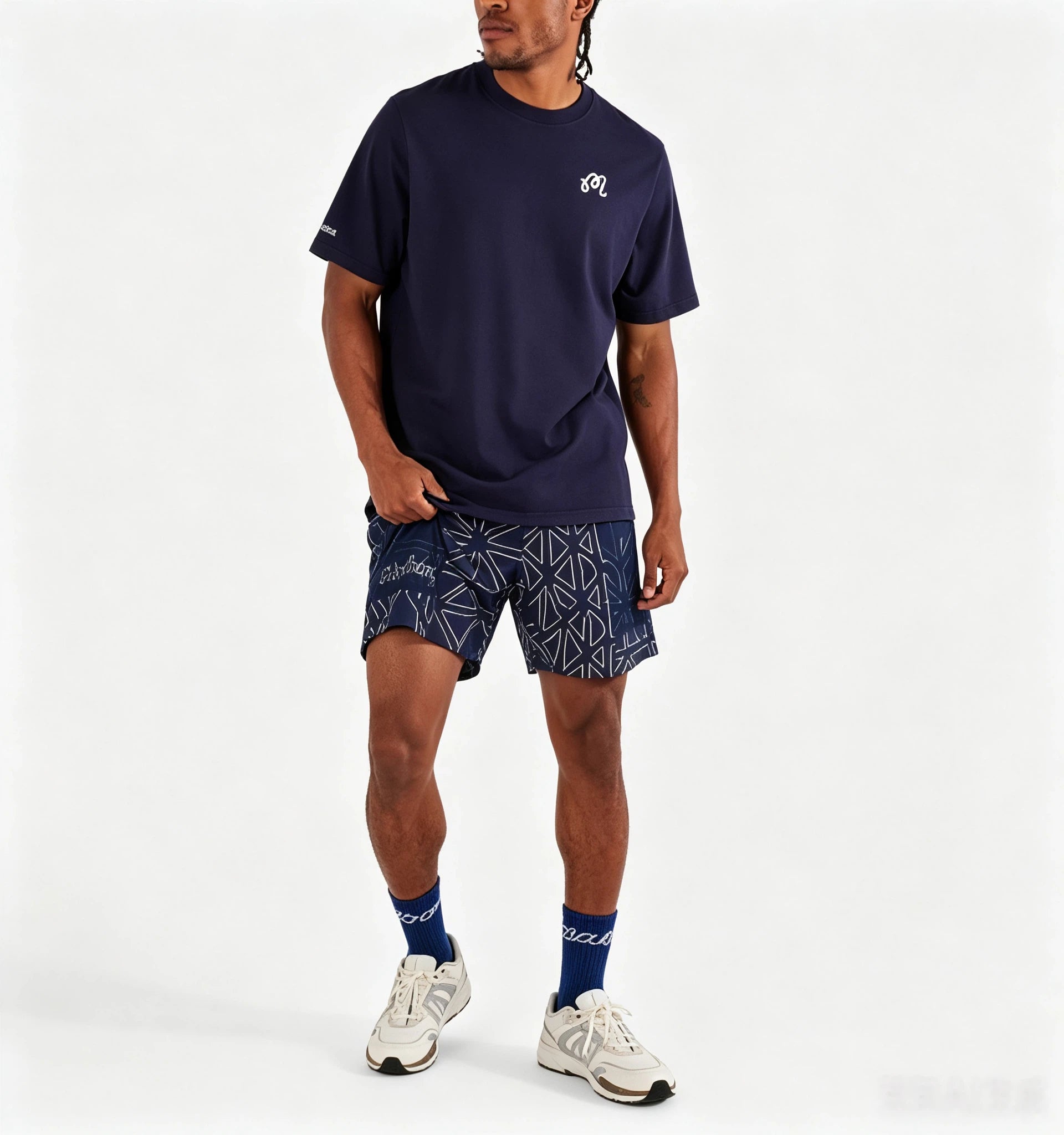 Malbon ユニセックス ホワイト ゴルフグラフィックTシャツ グラフィックのディテール