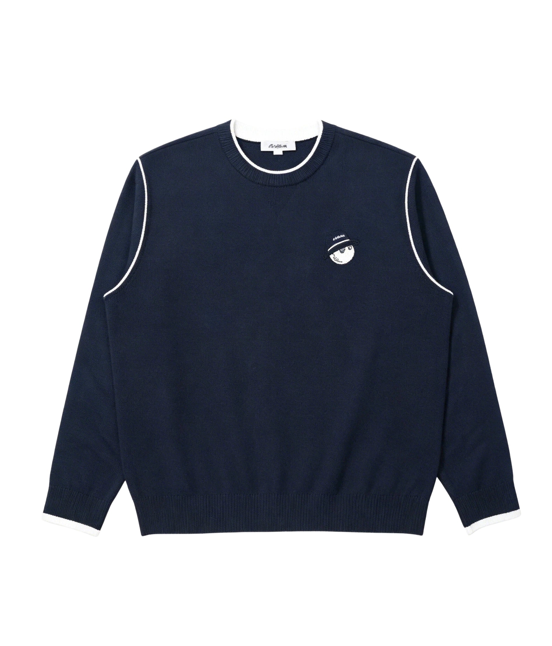 Malbon Studio Seoul Double-Knit Men's Pullover Navy golf apparel front view