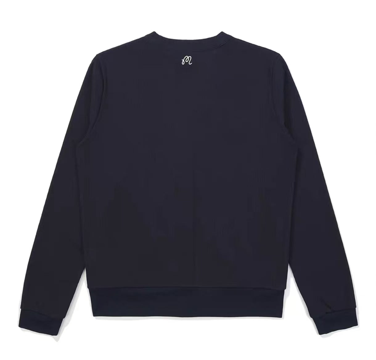 Back view of black Malbon women's long sleeve golf sweatshirt