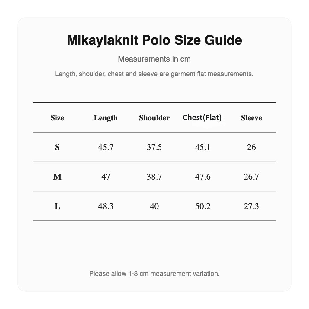 Malbon Mikaylaknit Polo Black size chart