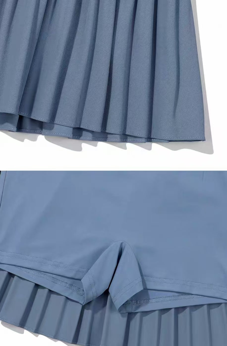 Blue Malbon golf skort pleat and inner shorts detail