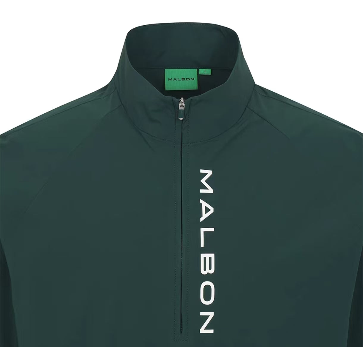 Malbon Studio Seoul Hybrid Anorak Green hybrid golf anorak detail view