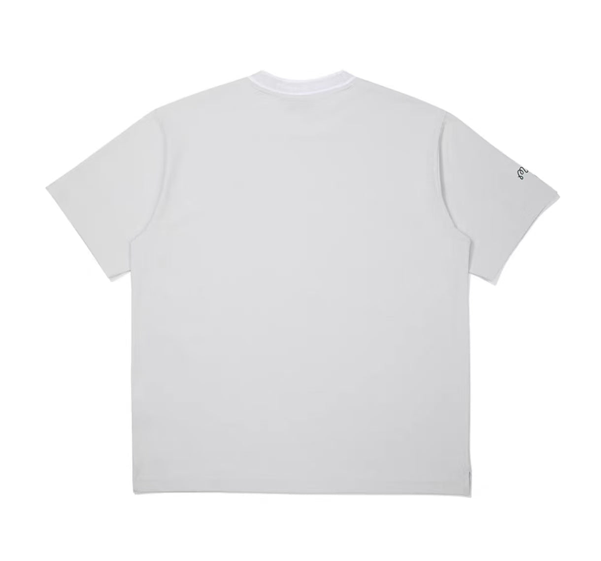 Back view of grey Malbon men's breathable golf T-shirt