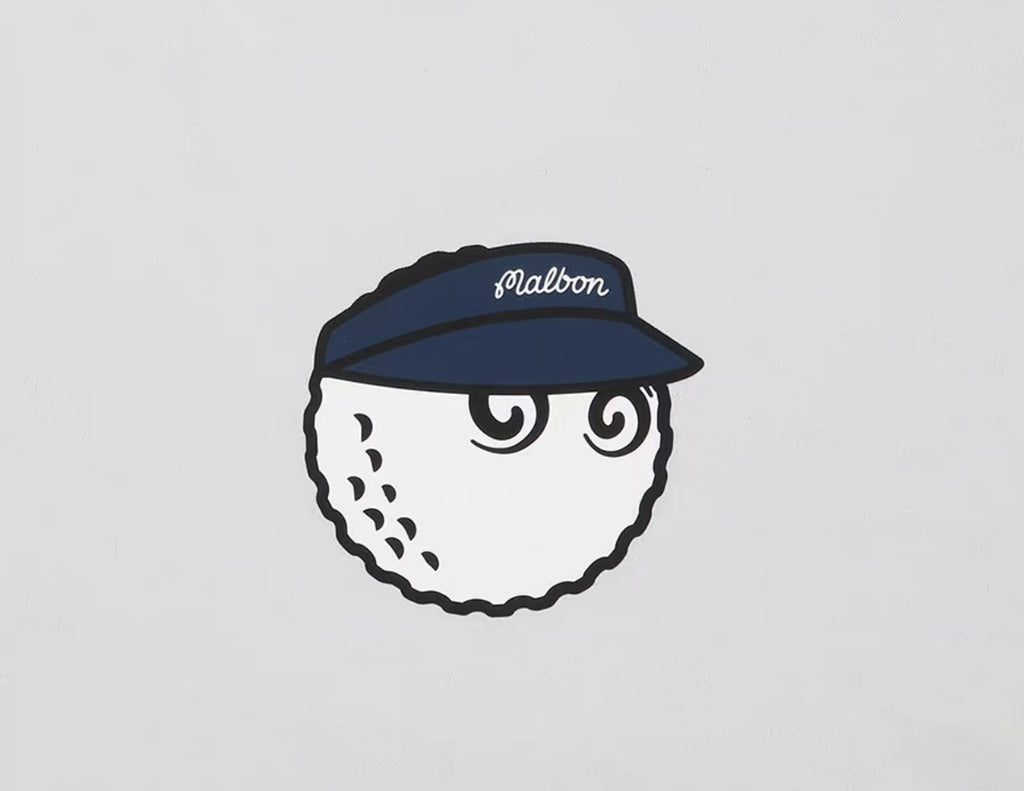 Grey Malbon golf T-shirt chest graphic close-up