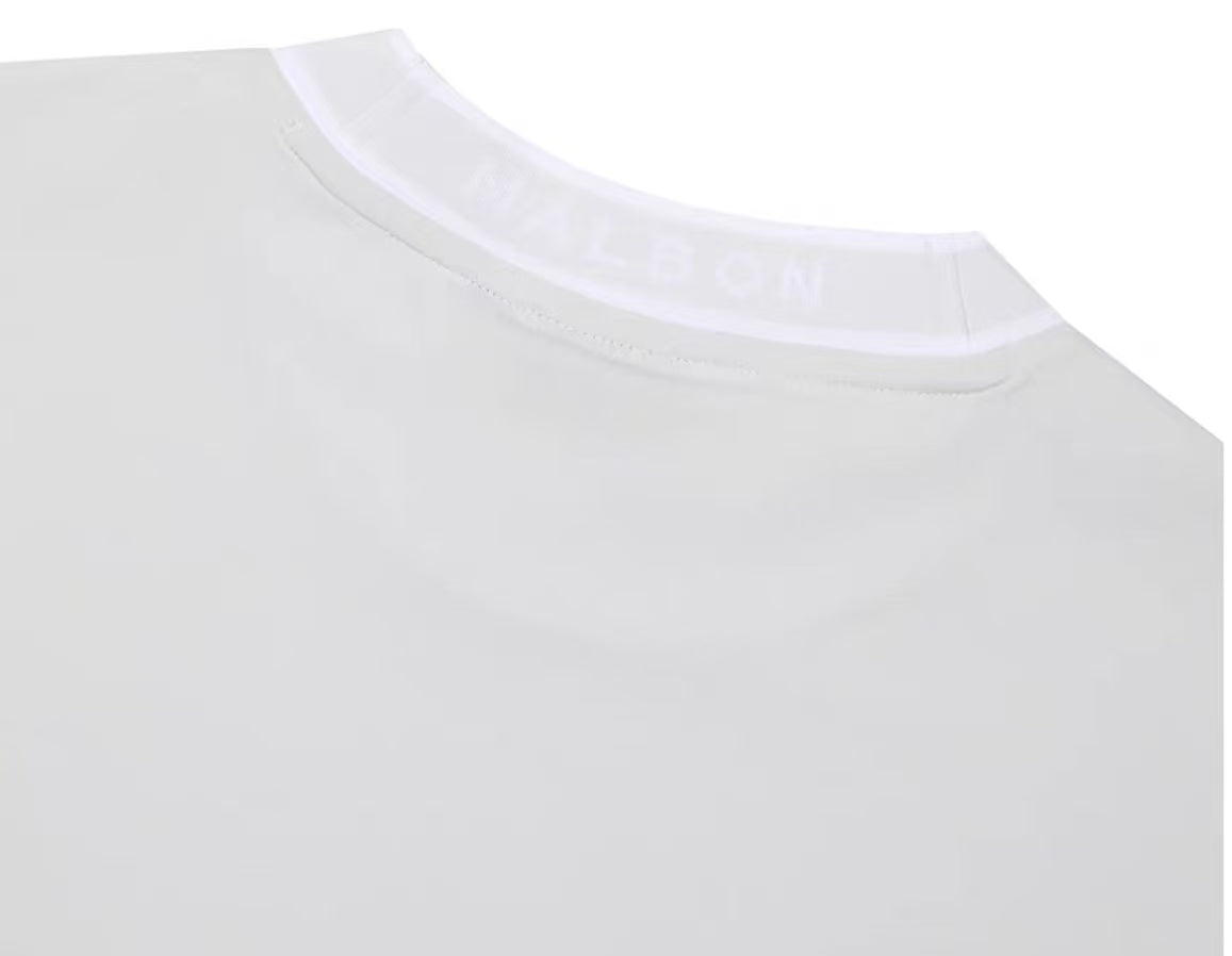 Grey Malbon breathable T-shirt collar detail