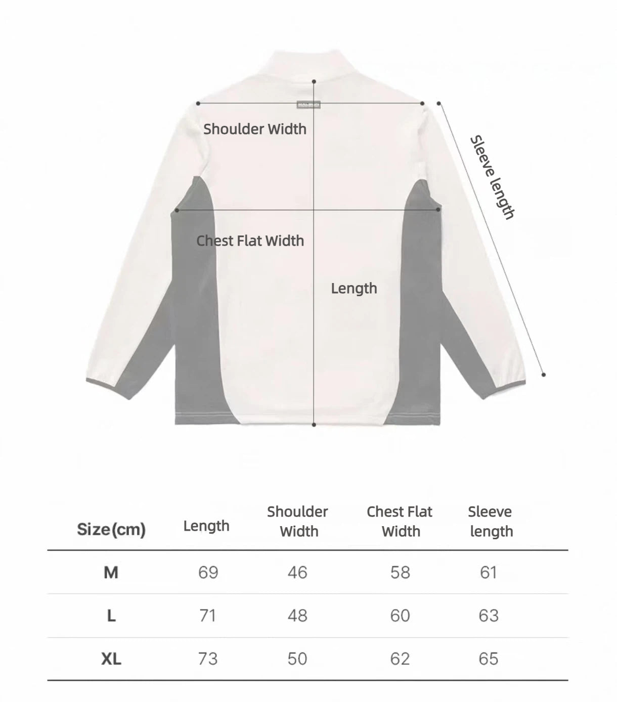 Malbon Contrast Quarter Zip Pullover Olive Green size chart