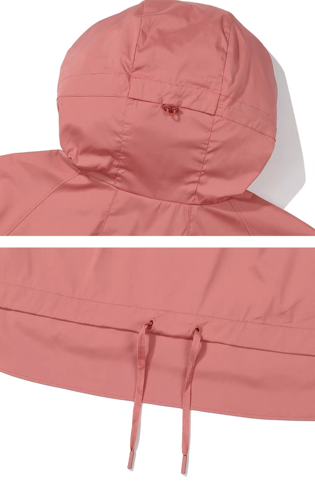 Pink Malbon golf wind jacket hood and drawcord detail
