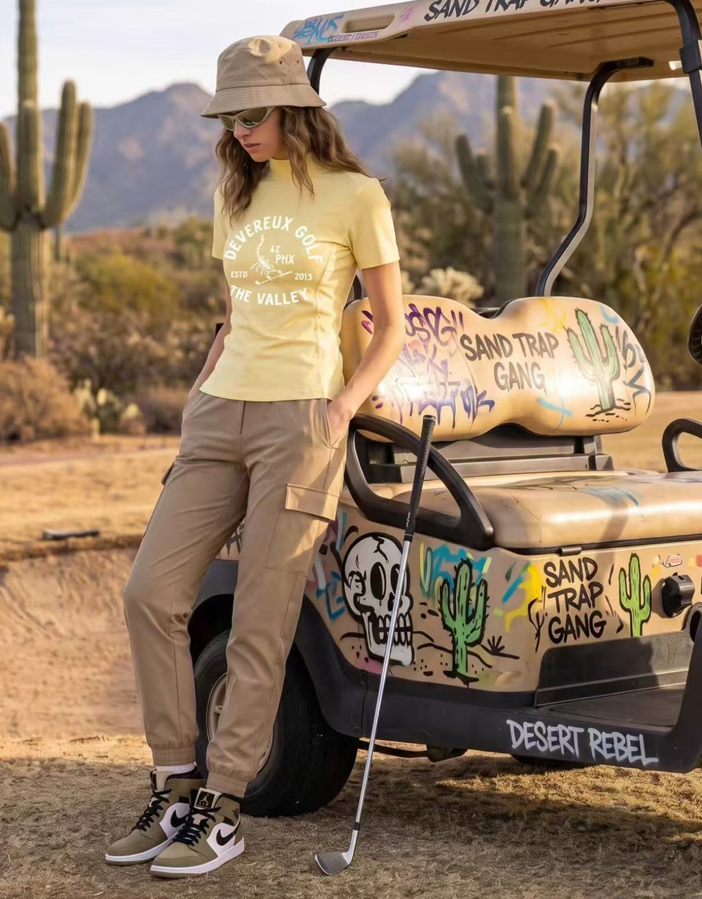 Devereux Golf レディース 軽量 速乾 モックネック ゴルフシャツ（イエロー）の商品画像