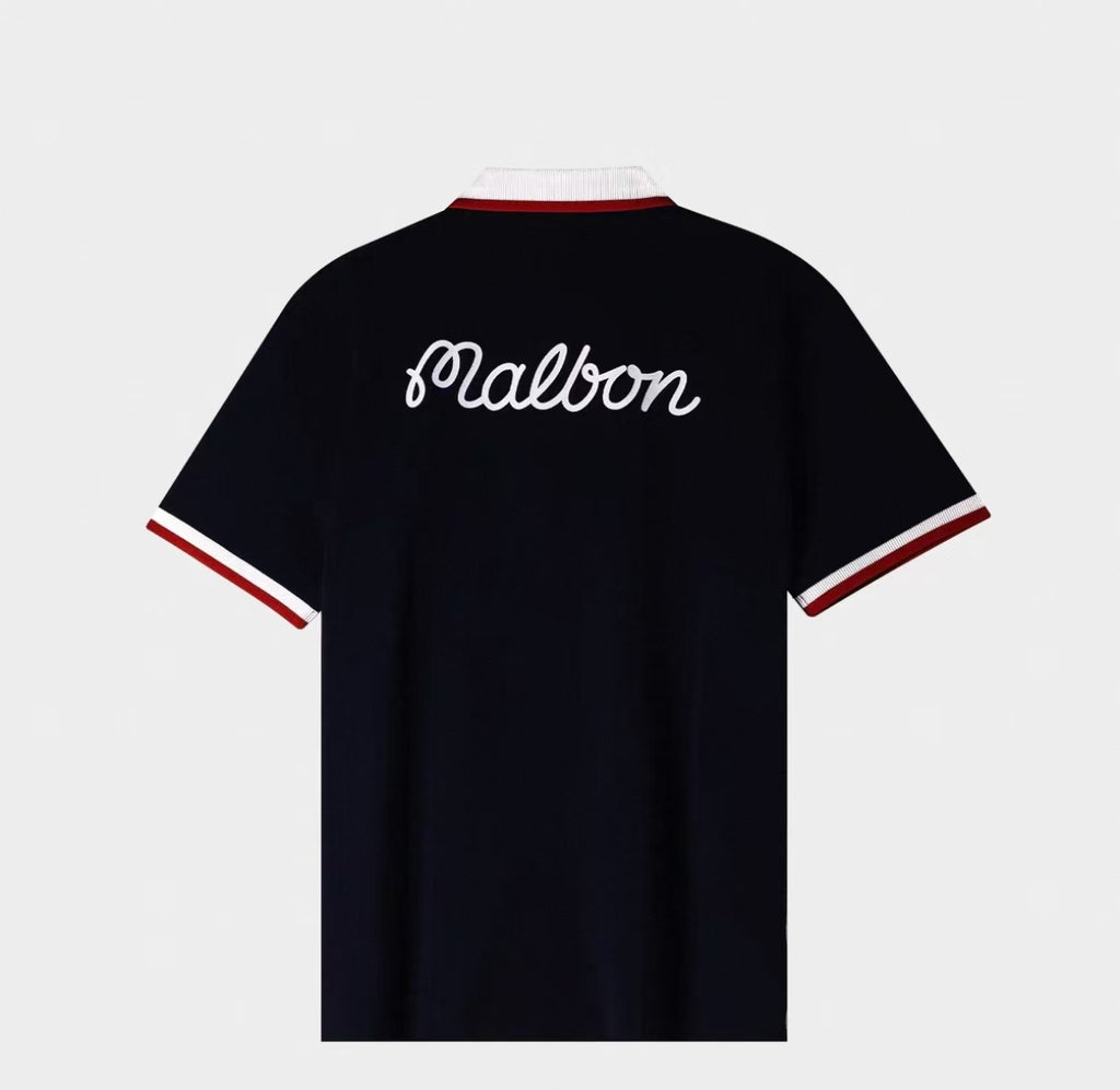 Malbon Golf Men’s Colorblock Athletic Polo Shirt