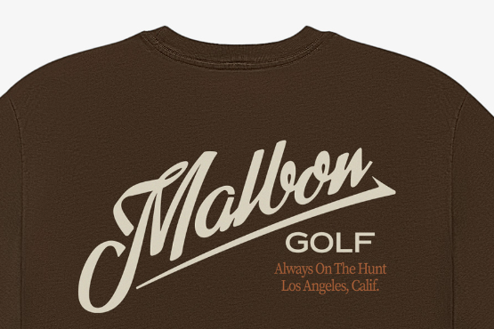 Malbon Bermuda Maxwell Graphic Golf T-Shirt Brown chest detail
