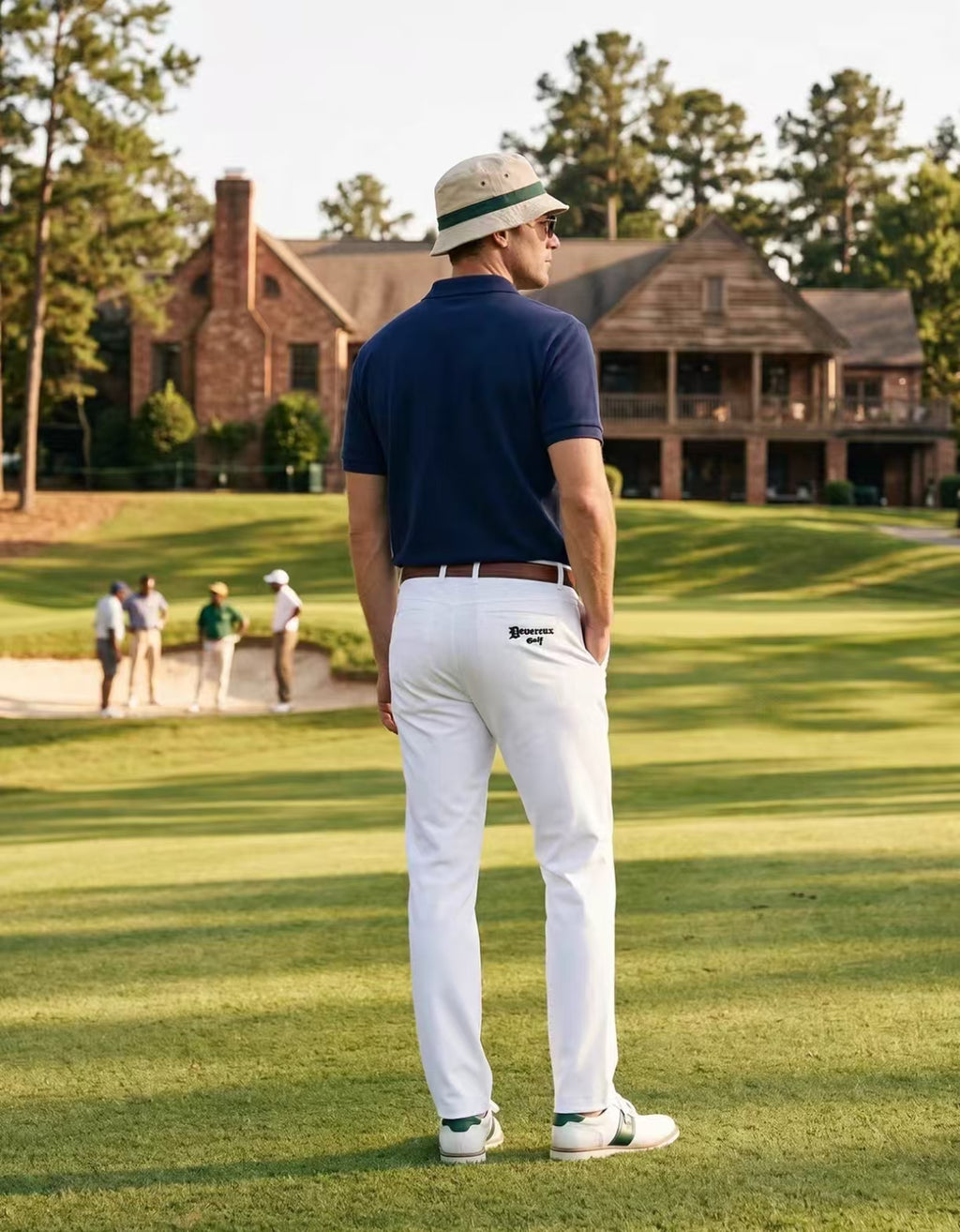 Devereux Golf メンズ ホワイト ストレッチ 通気性 ゴルフパンツ（ホワイト）の商品画像