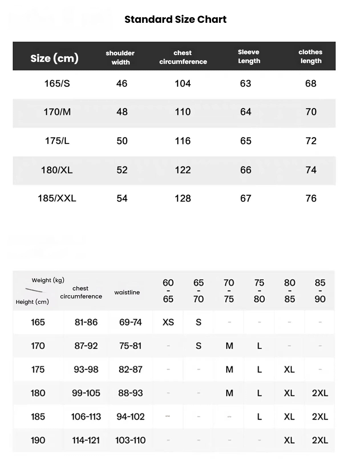 Devereux Golf men’s golf shirt size chart