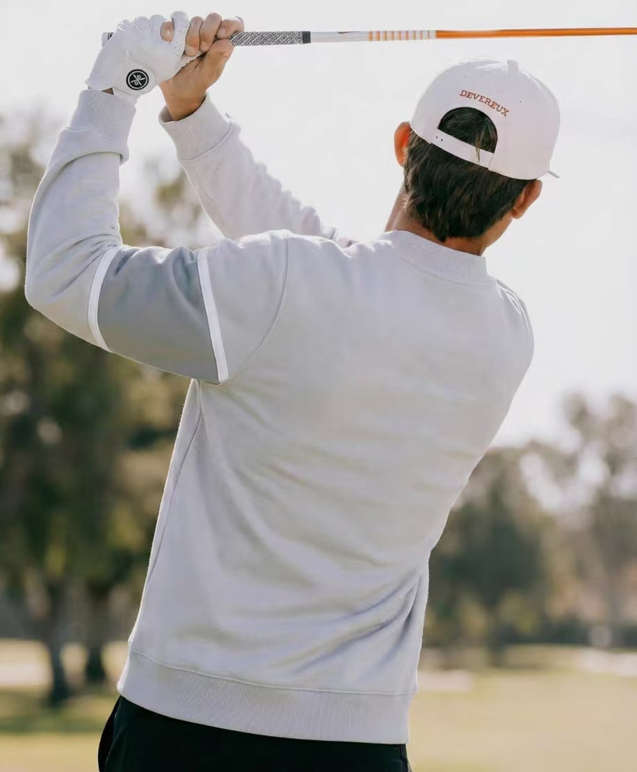 Devereux Golf メンズ グレー カラーブロック ヘンリースウェット（グレー）の商品画像