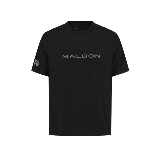 Malbon クーリング パフォーマンスTシャツ ブラック 前面