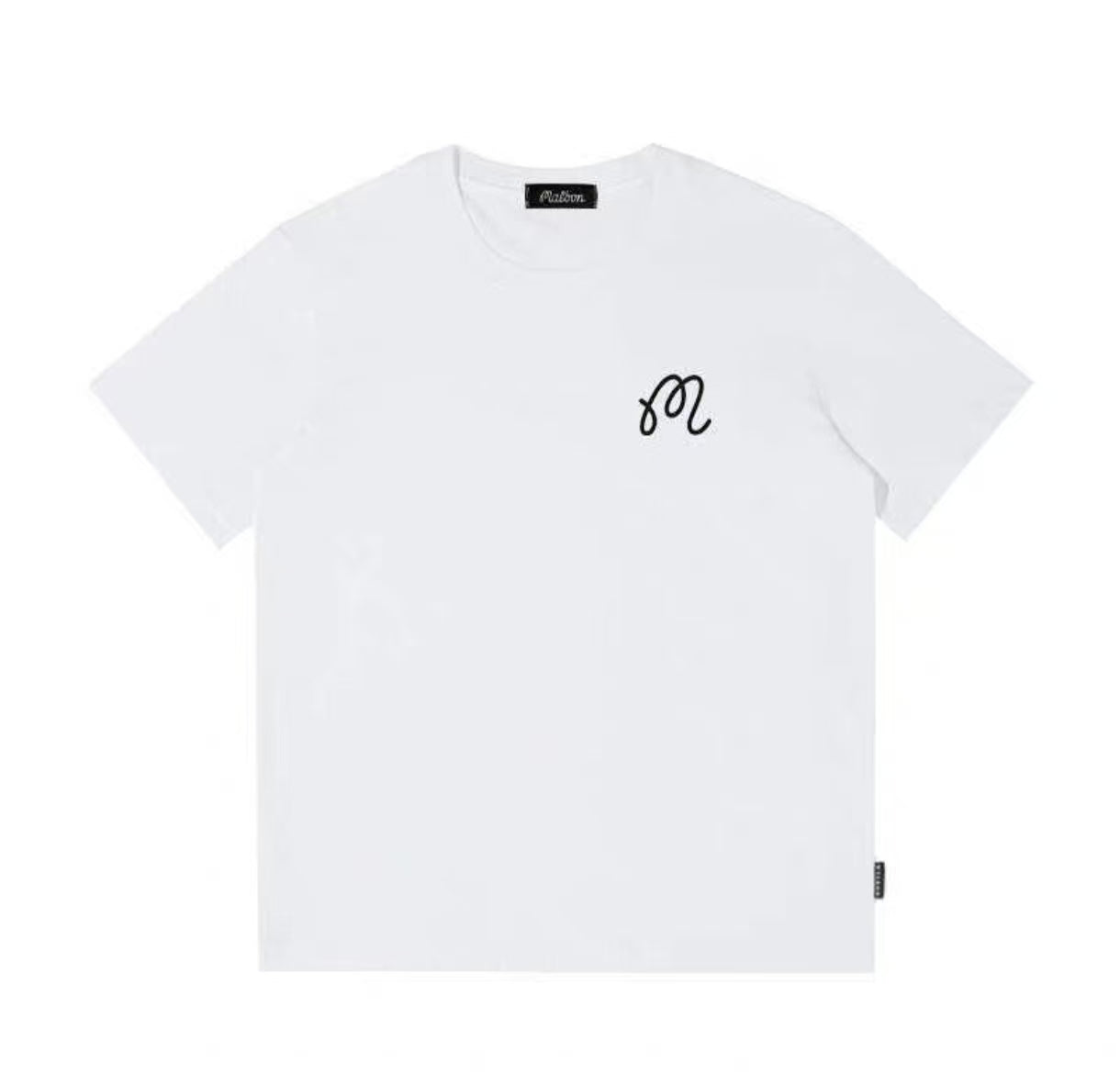 Malbon メンズ ホワイト コットンゴルフTシャツ 前面