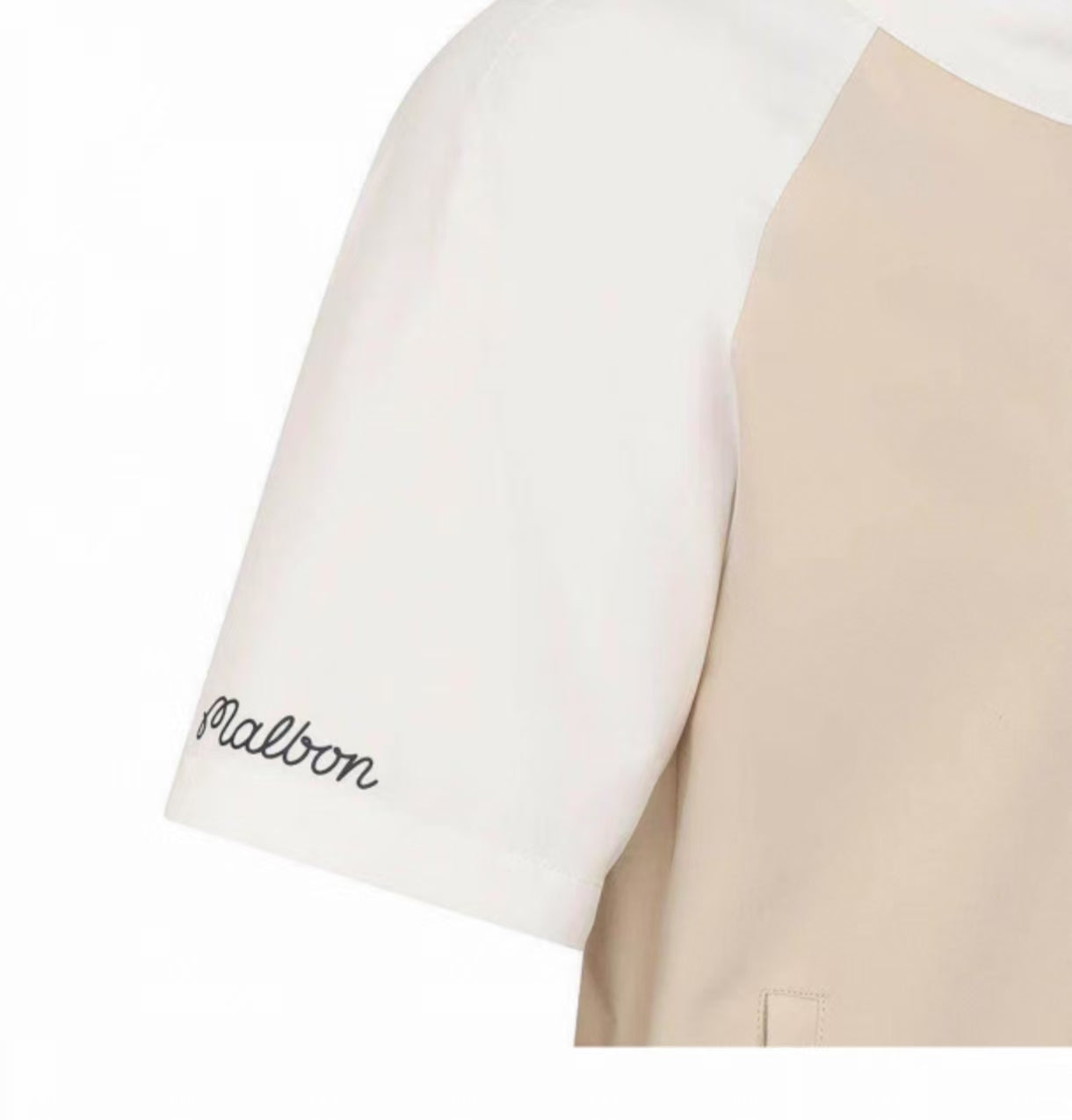 Malbon Golf Women’s Quick-Dry Stand 襟 スポーツトップ ホワイト sleeve ロゴ ディテール
