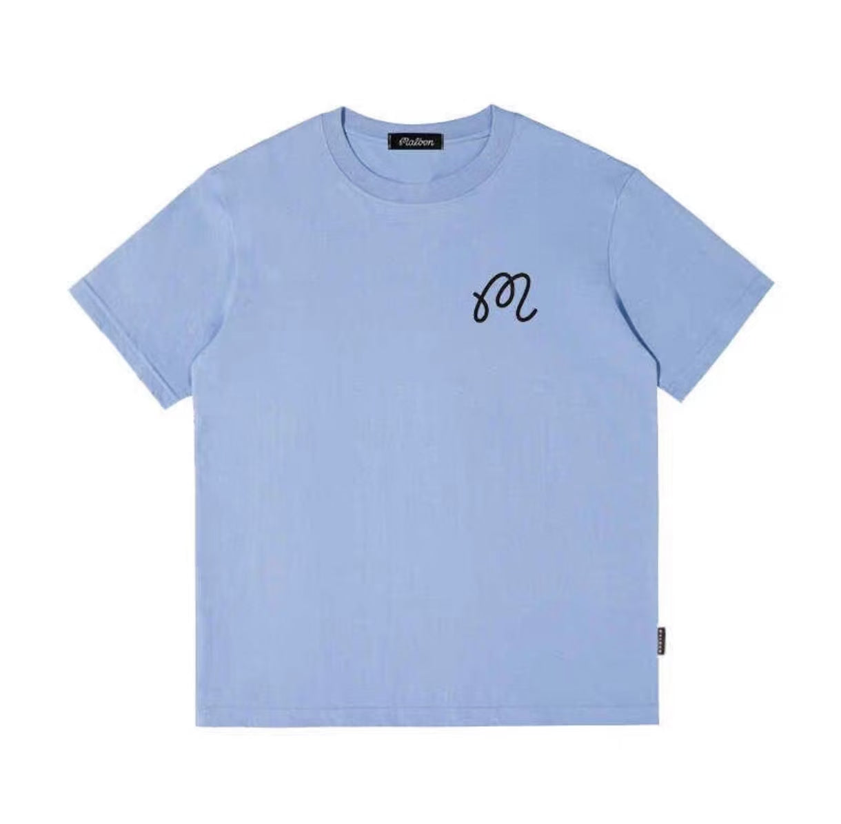 Malbon メンズ ブルー コットンゴルフTシャツ 前面