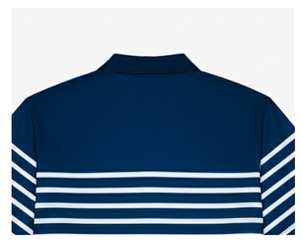 Malbon navy striped polo back detail