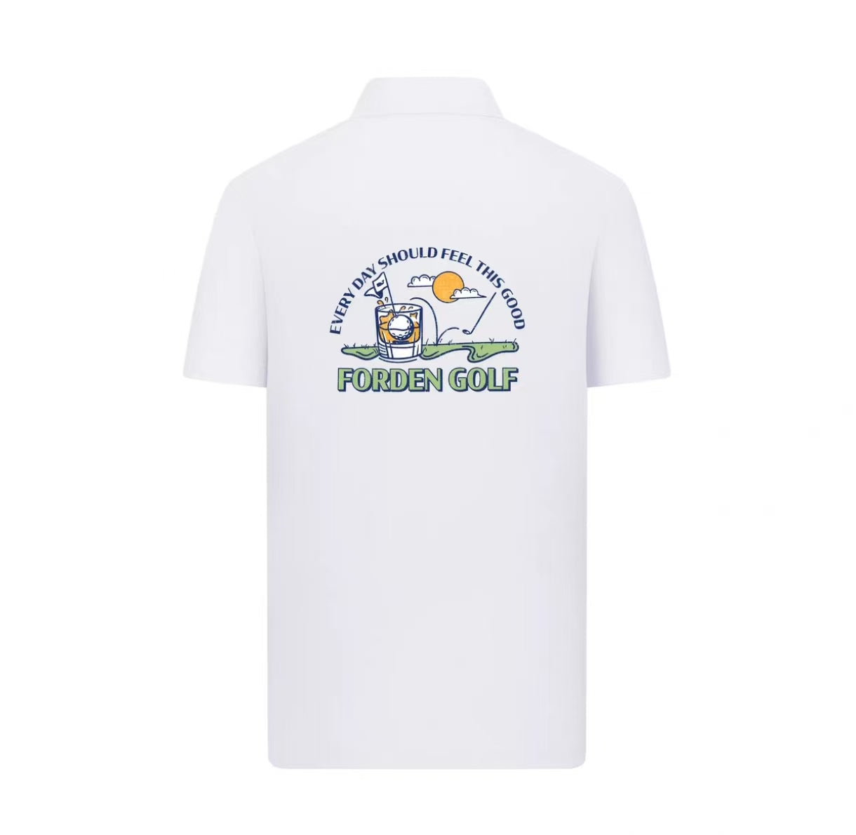 Forden Golf メンズ ホワイト リラックス グラフィックポロシャツ（ホワイト）の商品画像
