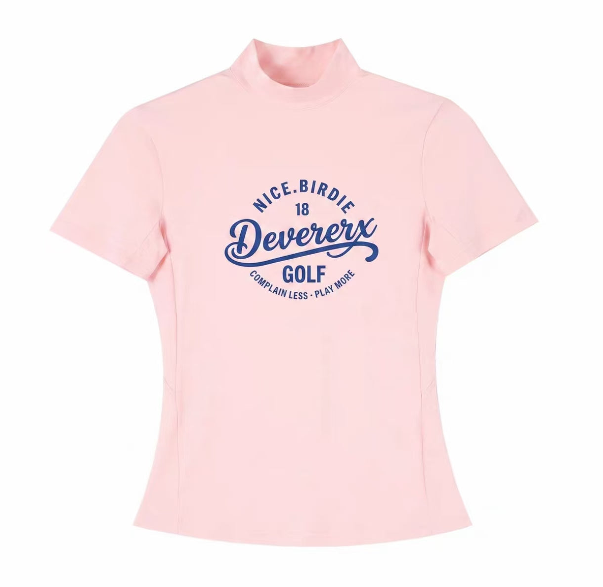 Devereux Golf Women’s Black Slim Mock Neck Letter Print Golf Shirt