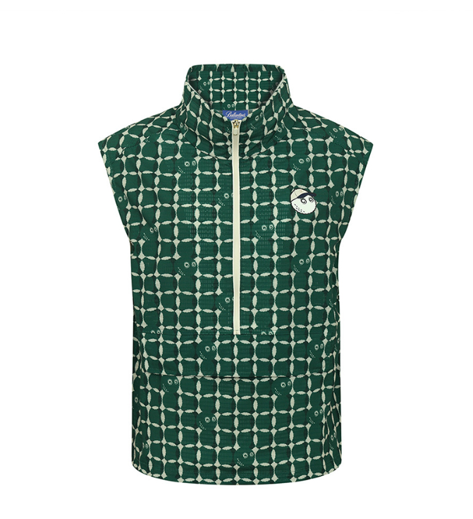 Malbon Golf x Ballantine's レディース メッシュ ハーフジップベスト（グリーン） - 正面