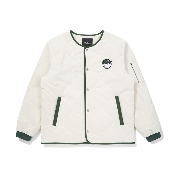 Malbon Golf Men’s Full-Zip Insulated Padded Jacket ホワイト 正面画像
