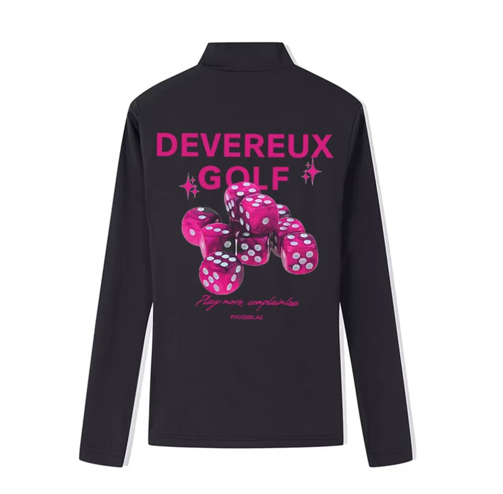 Devereux Golf Ice Silk Quick-Dry Dice Print Mock Neck Shirt