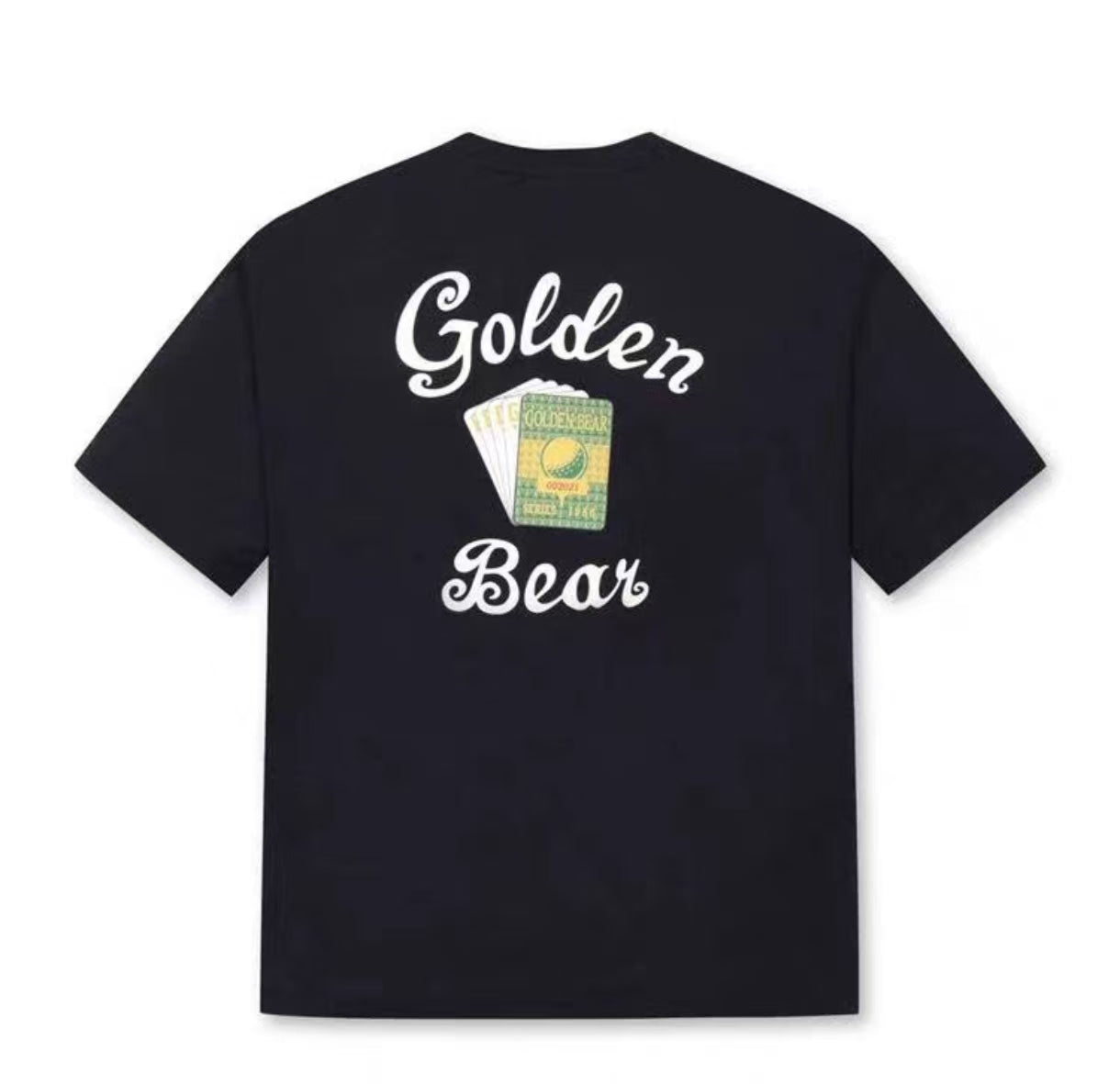 Golden Bear ユニセックス プレミアム グラフィック ゴルフTシャツ ブラック 商品背面