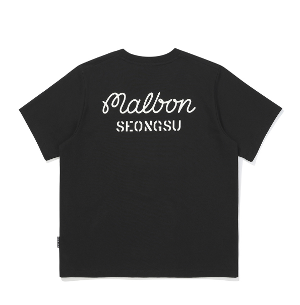 Malbon シグネチャー グラフィックTシャツ ブラック 背面
