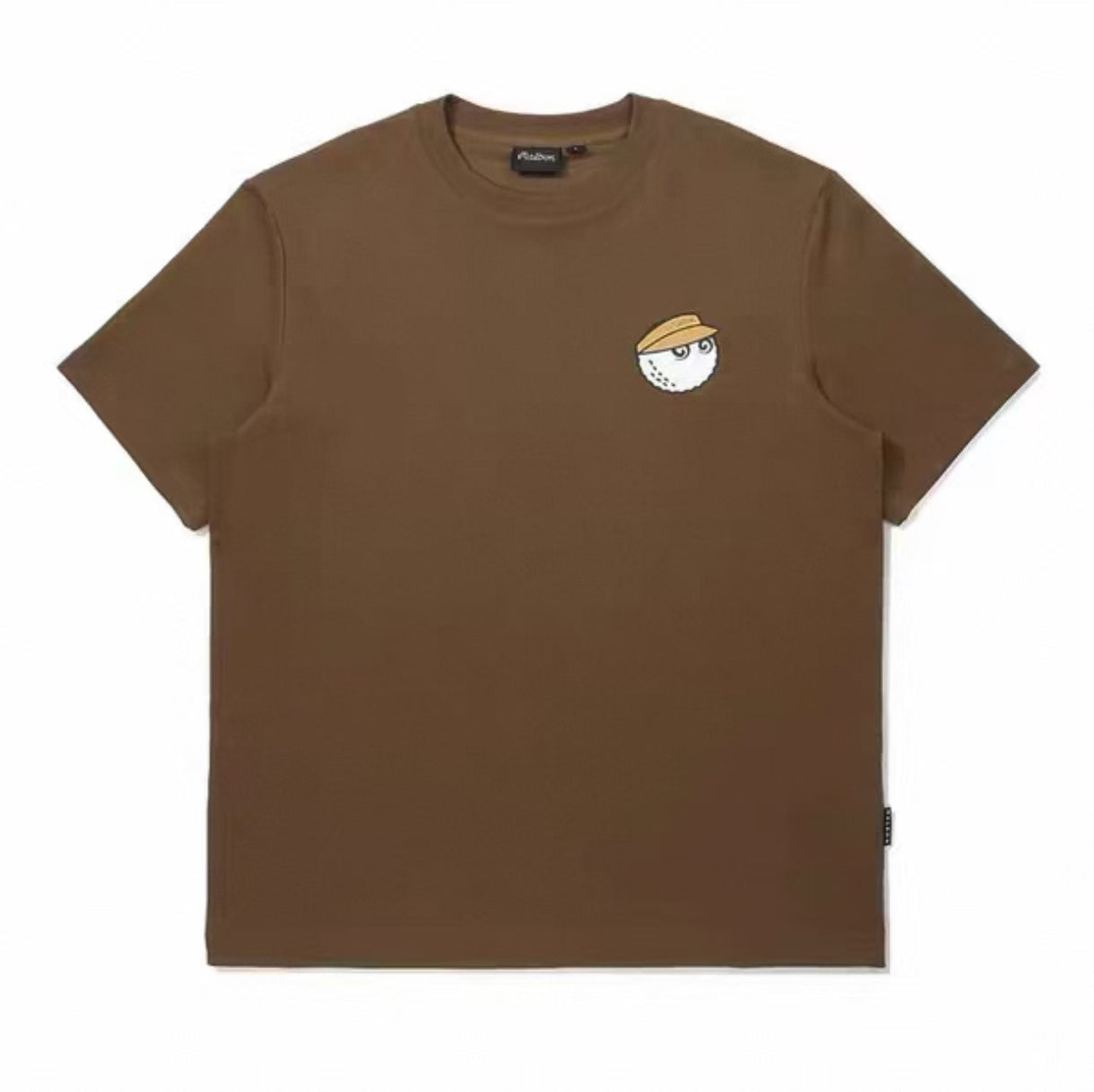 Malbon Golf ユニセックス カジュアル アスレチック グラフィック Tシャツ（カーキ） 正面