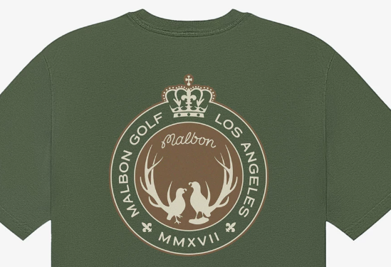 Malbon Golf Men’s Relaxed Fit Cotton Graphic T-Shirt