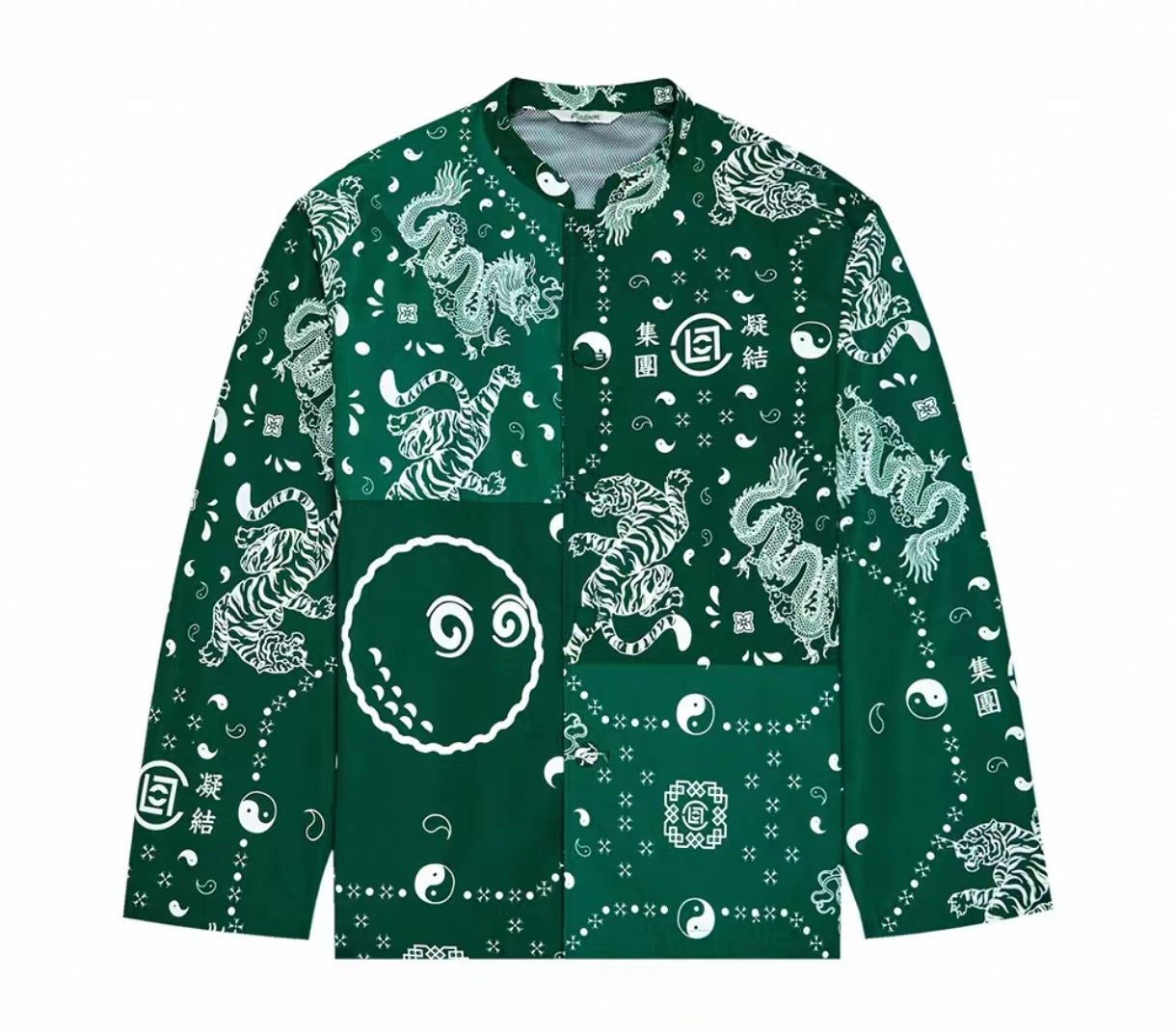 Malbon Golf Men’s Loose-Fit Eastern-Inspired Graphic Printed Jacket