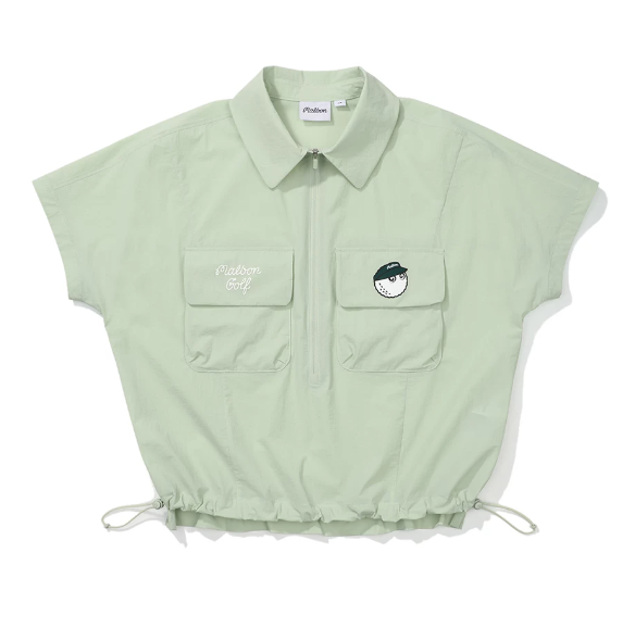 Malbon Golf レディース 速乾UVカット ポロシャツ（ライトグリーン） - 商品ディテール