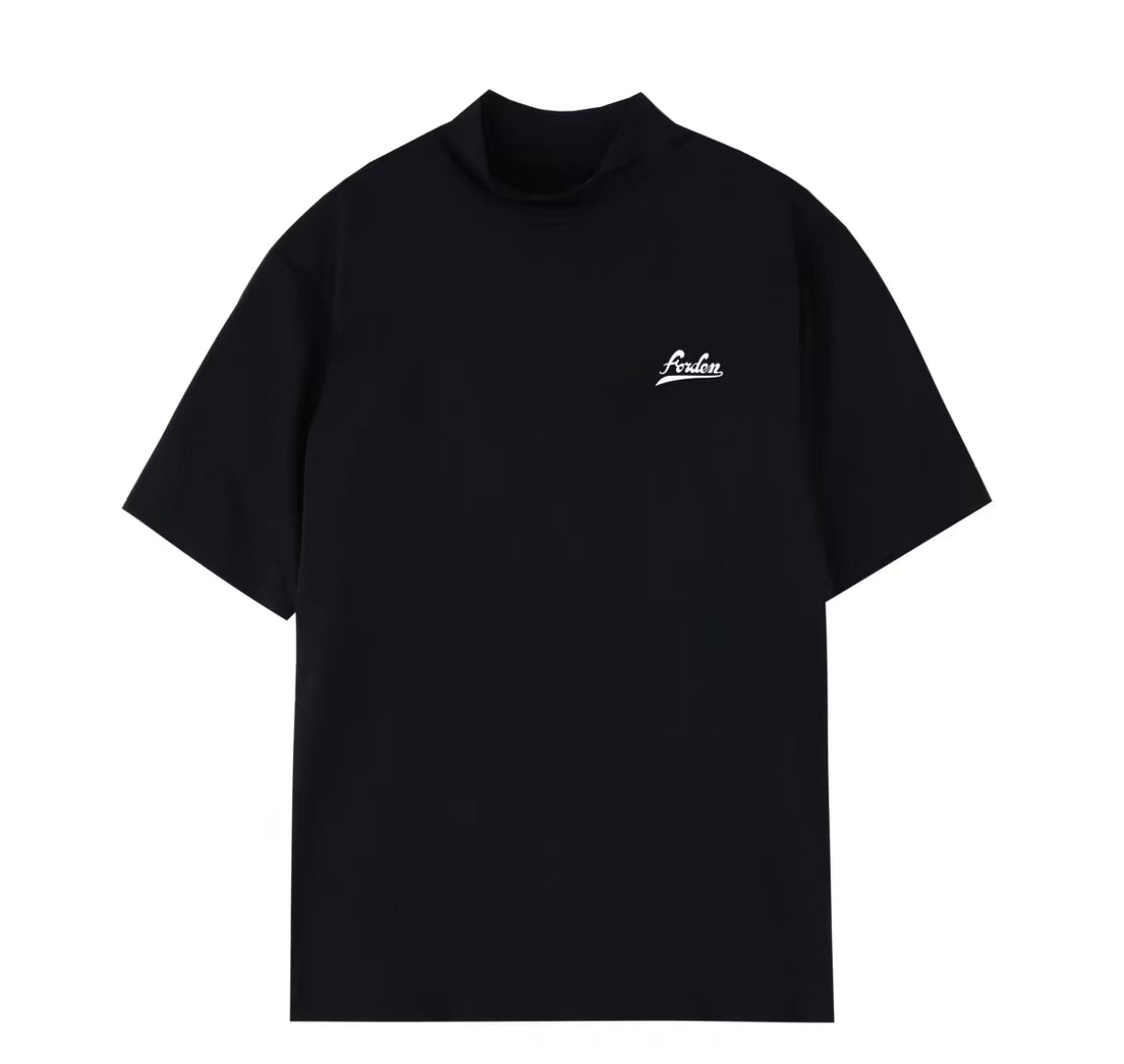 Forden Golf メンズ 冷感 速乾 グラフィック モックネック ゴルフトップス ブラック 商品正面