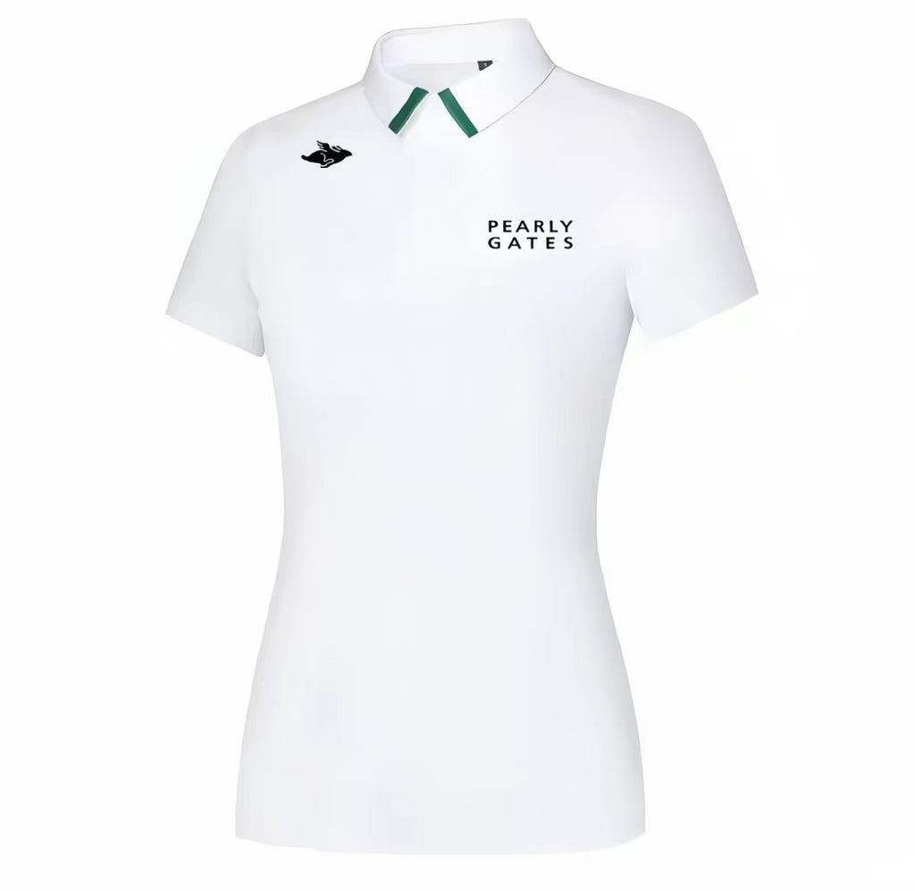 Women’s Summer Breathable Quick-Dry Versatile Golf Shirt in White - product view