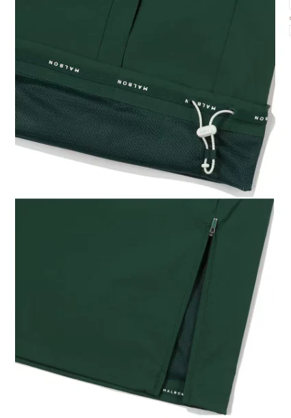 Malbon Men's Golf Jacket - Breathable Stretch Casual Outerwear Green fabric and trim detail