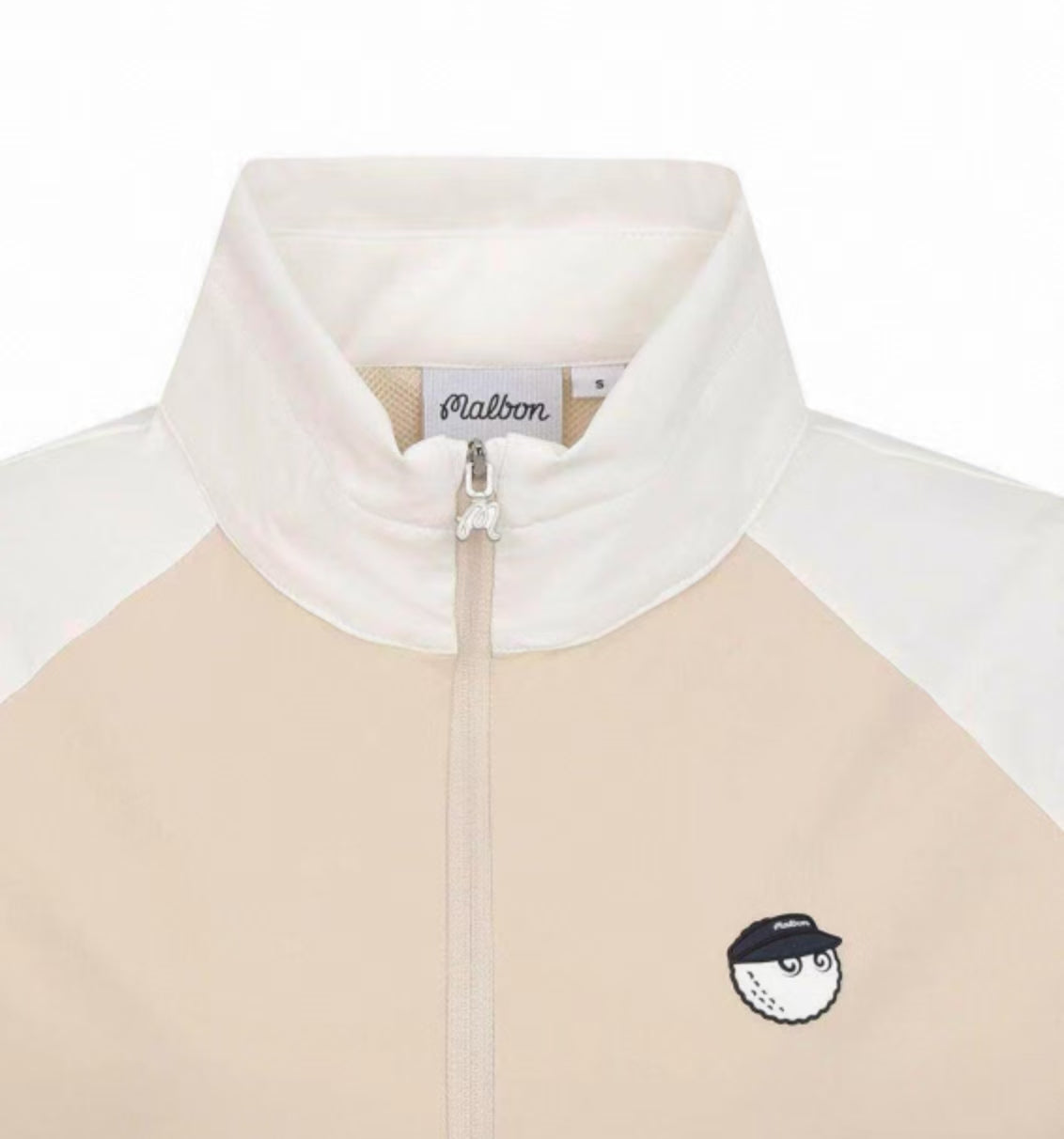 Malbon Golf Women’s Quick-Dry Stand 襟 スポーツトップ ホワイト 襟 and ロゴ ディテール
